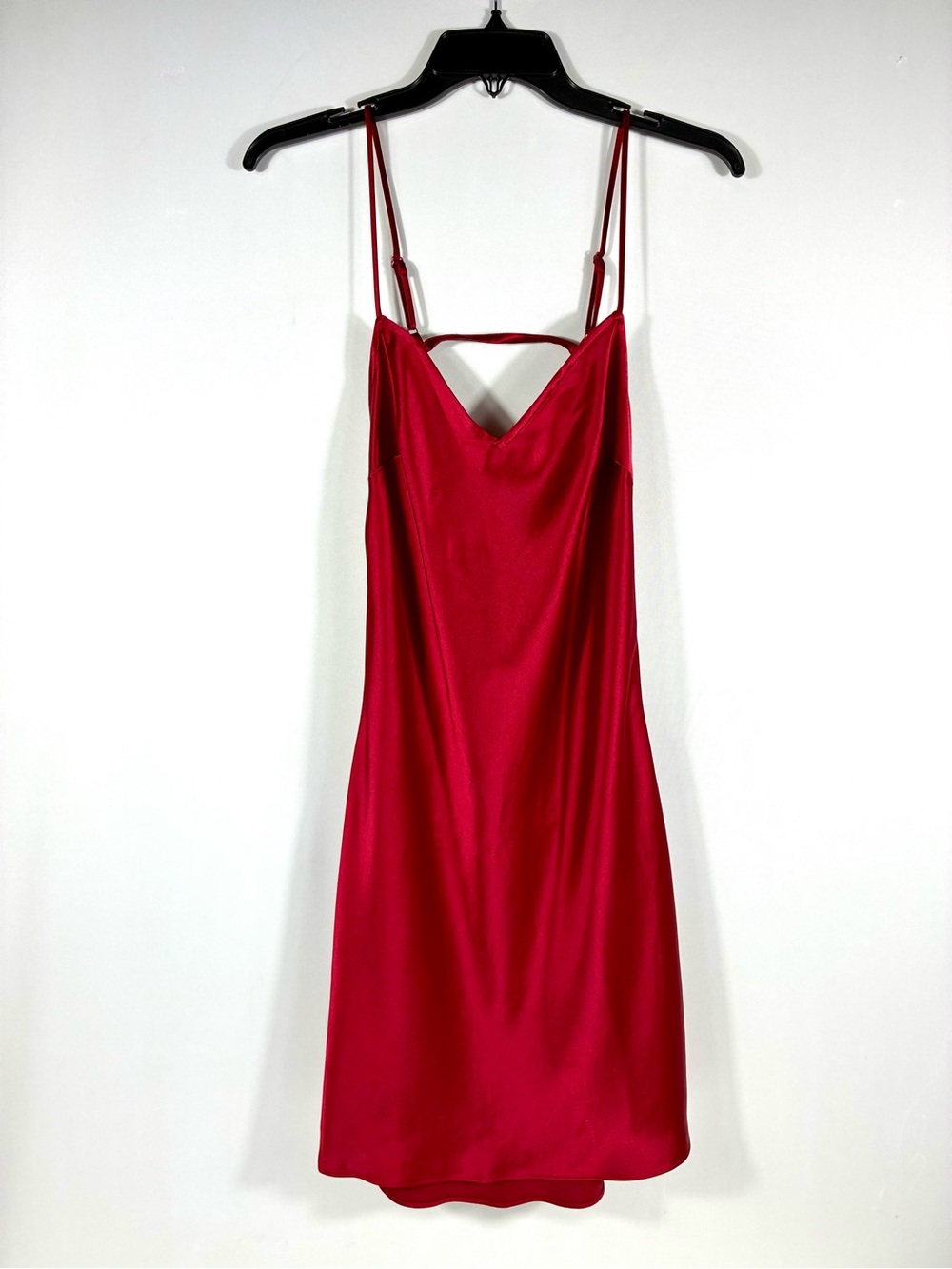 Staud Lydia Mini Slip Dress Ruby Red Small Medium NWT - Picture 3 of 16